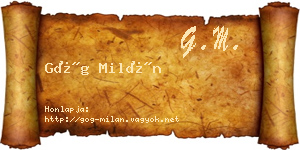 Góg Milán névjegykártya